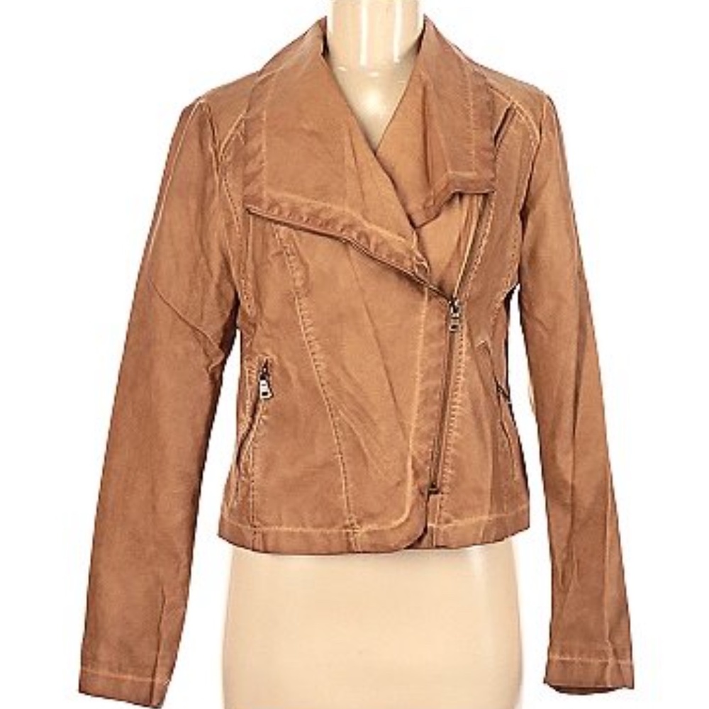 Bagatelle Faux Leather Jacket Brown